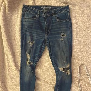 medium wash high rise jegging | american eagle